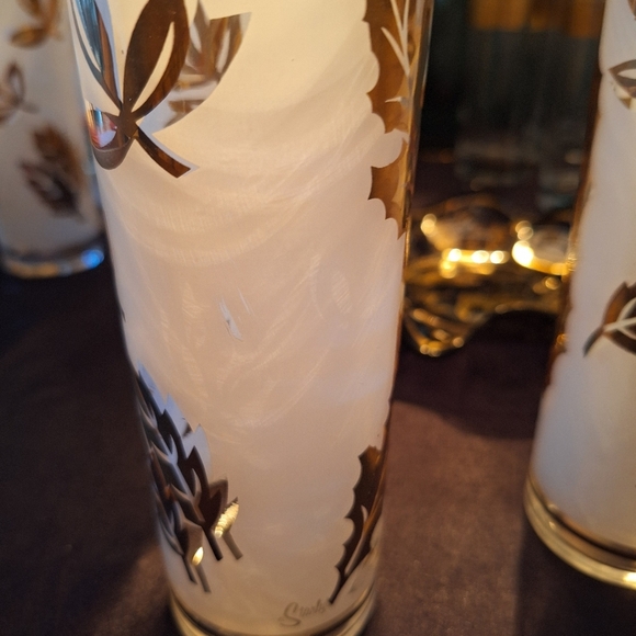 Vintage Libbey Golden Foliage Tom Collins signed Starlite glasses - Picture 3 of 13